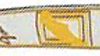 FENDER 2" MONOGRAMMED GUITAR STRAP, WHITE/BROWN/YELLOW