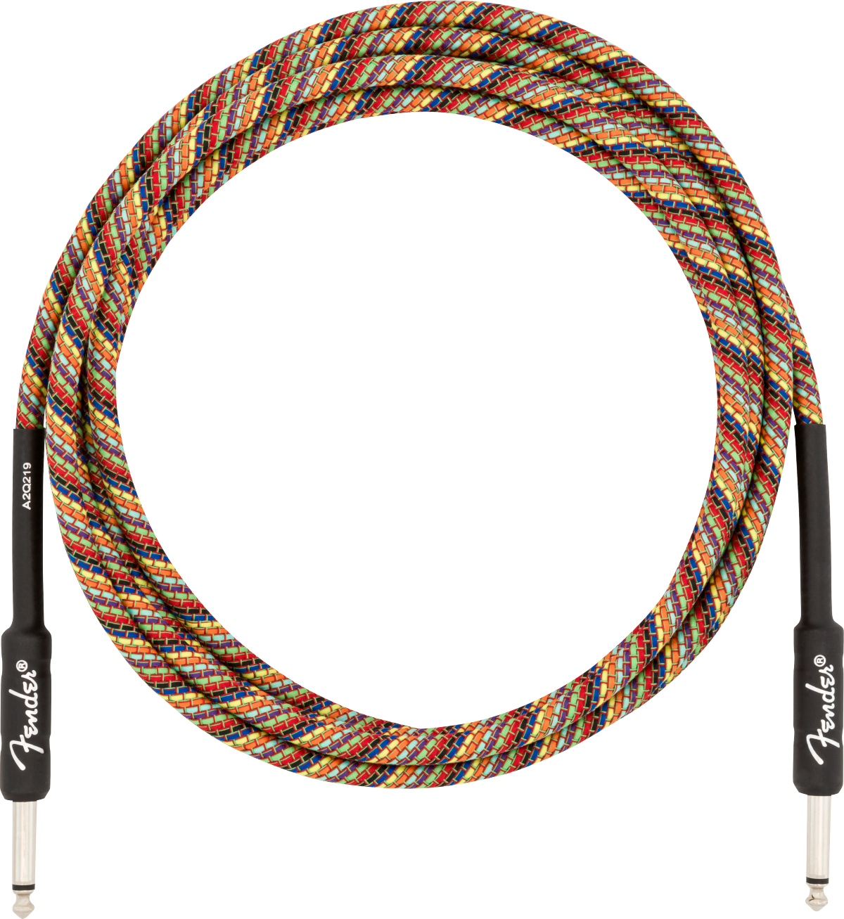 FENDER 10' FESTIVAL INSTRUMENT CABLE, RAINBOW, RIGHT ANGLE