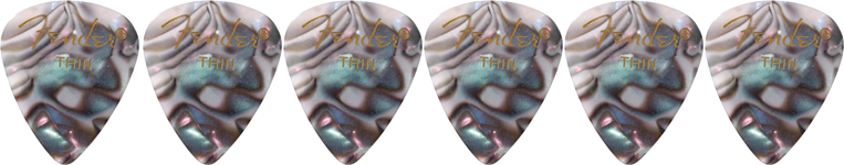 FENDER 351 SHAPE PREMIUM CELLULOID 12-PACK, ABALONE, THIN