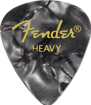 FENDER 351 SHAPE PREMIUM CELLULOID 12-PACK, BLACK MOTO, MEDIUM