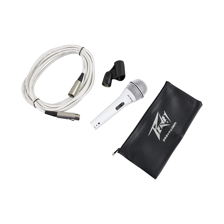 Peavey PVI 2w Unidirectional Dynamic Mic With Xlr Cable (White) (593440)