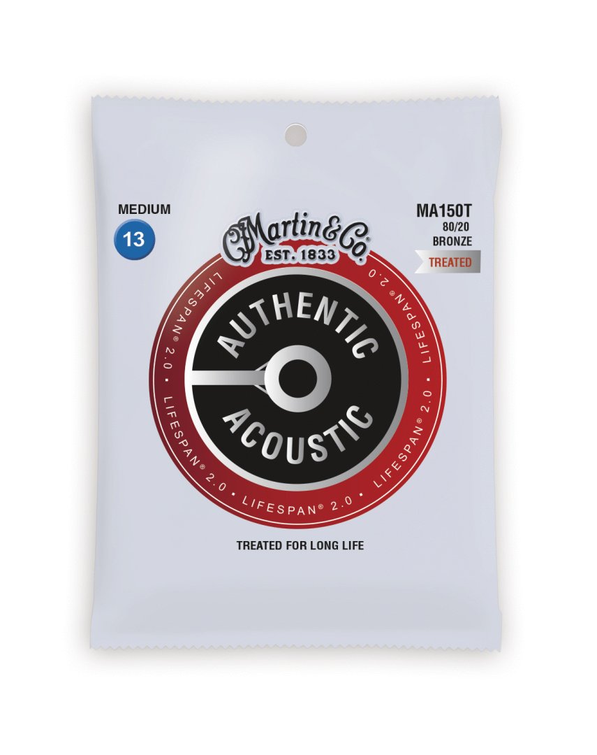 Martin MA150T Authentic Acoustic Lifespan 80/20 Bronze Medium Guitar Strings