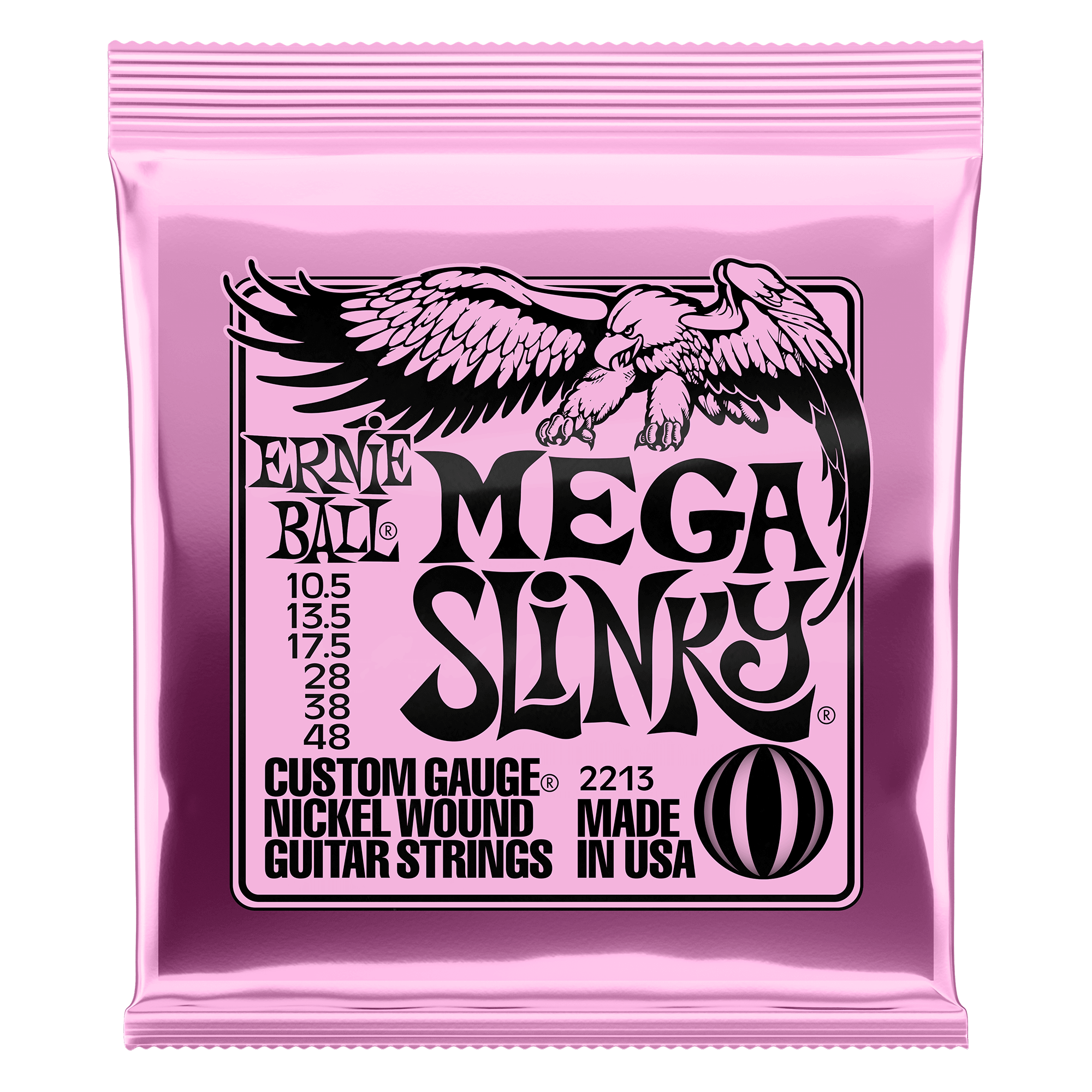 Mega Slinky Nickel Wound Electric Guitar Strings - 10.5-48 Gauge
