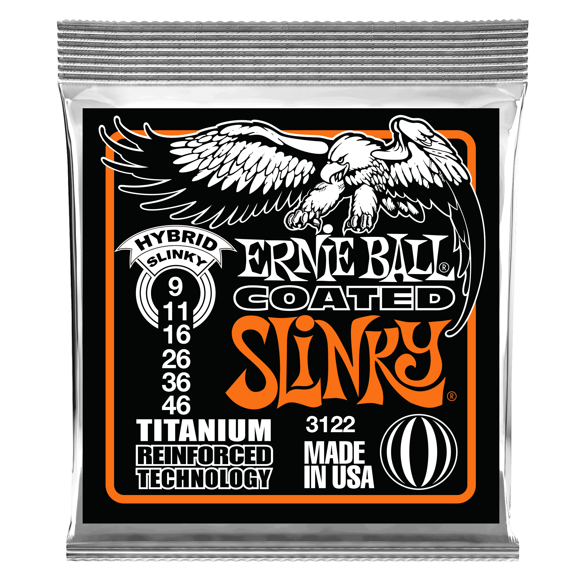 Hybrid Slinky Coated Titanium RPS Electric Guitar Strings - 9-46 Gauge