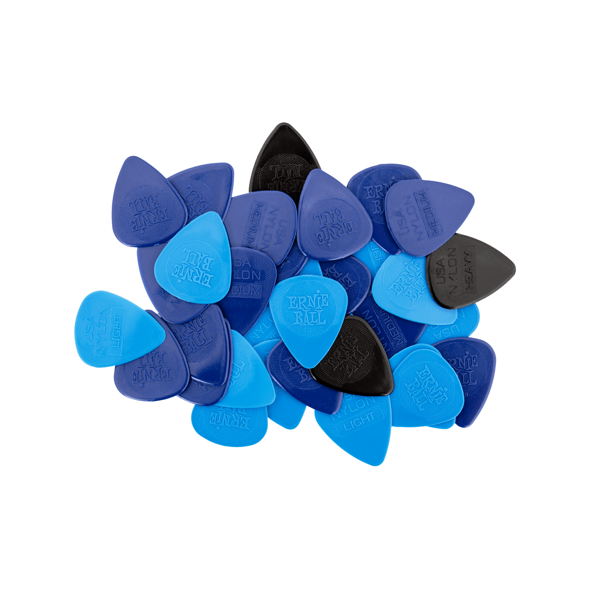Mixed Thickness Nylon Picks (Thin, Medium, Heavy) bag of 50