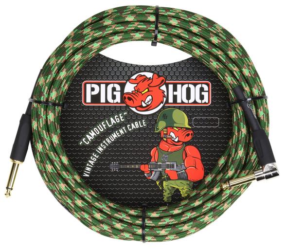 PIG HOG VINTAGE SERIES INSTRUMENT CABLE, 20FT, CAMOUFLAGE