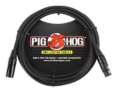 Pig Hog DMX 3 pin lighting Cable, 10ft