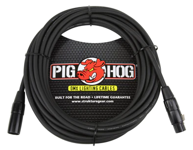 Pig Hog DMX 3 pin lighting Cable, 25ft