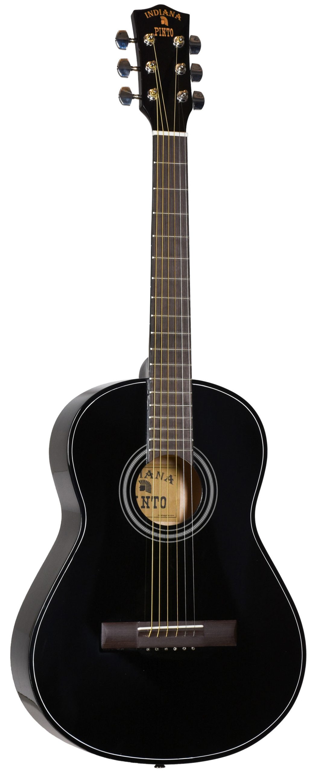 INDIANA PINTO GUITAR, BLACK GLOSS FINISH, WITH BAG