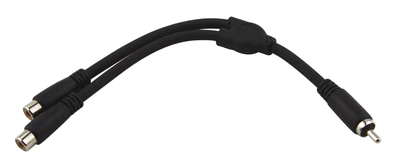 6" Y Cable, RCA(M)-Dual RCA(F)