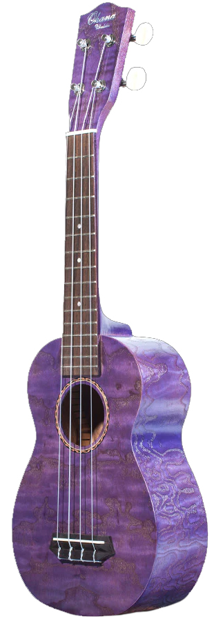 OHANA SOPRANO UKULELE, WILLOW WOOD TOP/BACK/SIDES, PURPLE