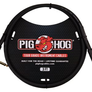 Pig Hog 3ft 1/4" - 1/4" Right Angle 8mm Inst. Cable