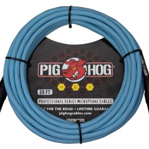 Pig Hog Hex Series Mic Cable, 20ft - Daphne Blue