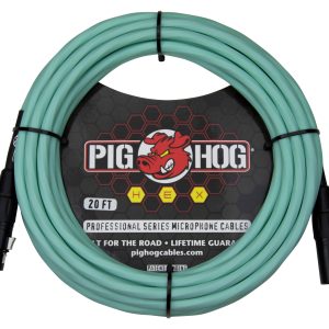 Pig Hog Hex Series Mic Cable, 20ft - Seafoam Green