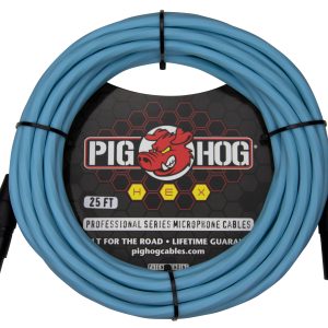 Pig Hog Hex Series Mic Cable, 25ft - Daphne Blue
