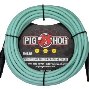 Pig Hog Hex Series Mic Cable, 25ft - Seafoam Green