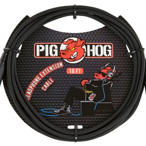 Pig Hog Solutions - 10ft Headphone Extension Cable, 1/4", Black Woven