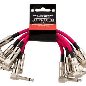 Strukture 6 inch Patch Cable 6pk, Neon Pink