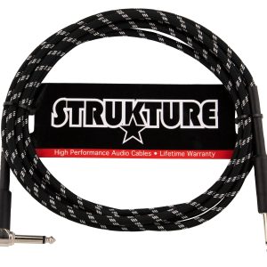 Strukture Instrument Cable - Vintage Black/Silver, 10ft Right Angle