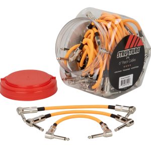 6" patch cable R angle, in 48pc. Candy Jar display, Neon Orange
