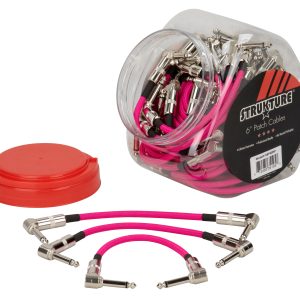 6" patch cable R angle, in 48pc. Candy Jar display, Neon Pink