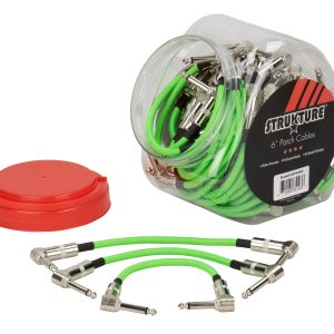 6" patch cable R angle, in 48pc. Candy Jar display, Neon Green