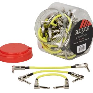 6" patch cable R angle, in 48pc. Candy Jar display, Neon Yellow