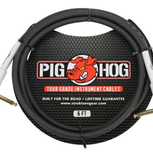 PIG HOG 6FT 1/4" RIGHT ANGLE - 1/4" RIGHT ANGLE 8MM INST. CABLE