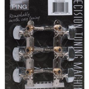 Ping P2631 Chrome Button Plate Machine Heads. 3-In-Line (2 Set)