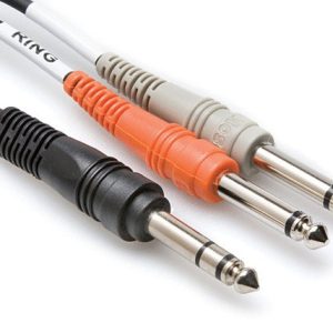 Hosa STP-202 Insert Cable 1/4" TRS to Dual 1/4" TS. 2m