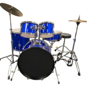 Perfekt Gear Full-Size Complete Drum Kit with Hardware & Cymbals – Blue
