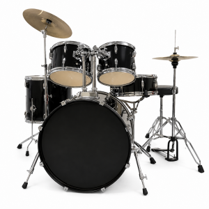 Perfekt Gear Full-Size Complete Drum Kit with Hardware & Cymbals – Black