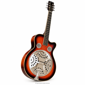 Alternative view of Danville RDL-70C Round Neck Cutaway Resonator Guitar – Sunburst