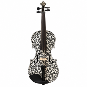 Geneva Dark Meadow Visual Art Floral Student Violin Outfit with Case & Bow